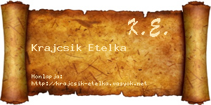 Krajcsik Etelka névjegykártya